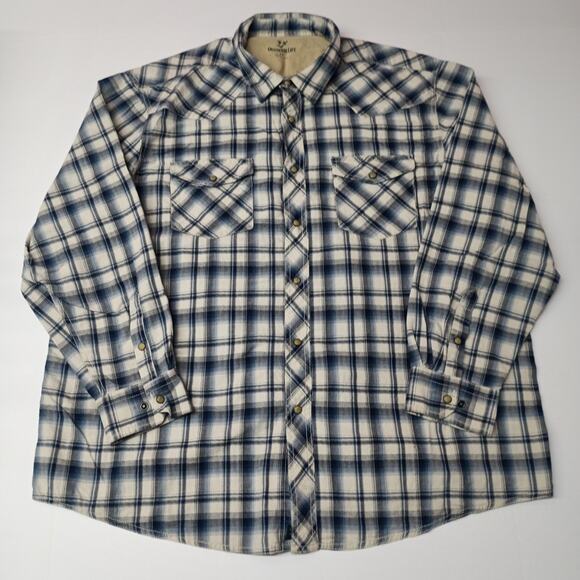Outdoor Life Other - Outdoor Life Pearl Snap Shirt Blue Plaid Multi Mens Size 2XL
